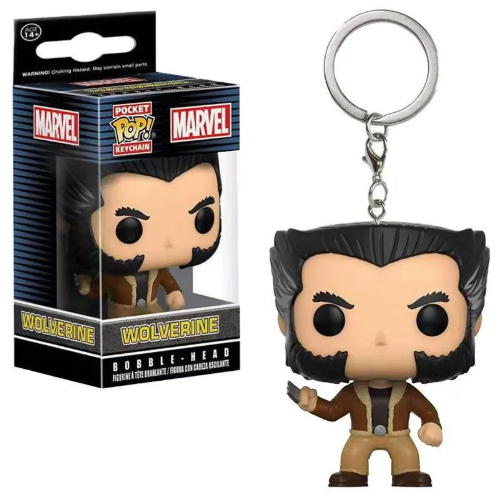 Funko Pop Wolverine Keychain - Brown Outfit Bobble-Head