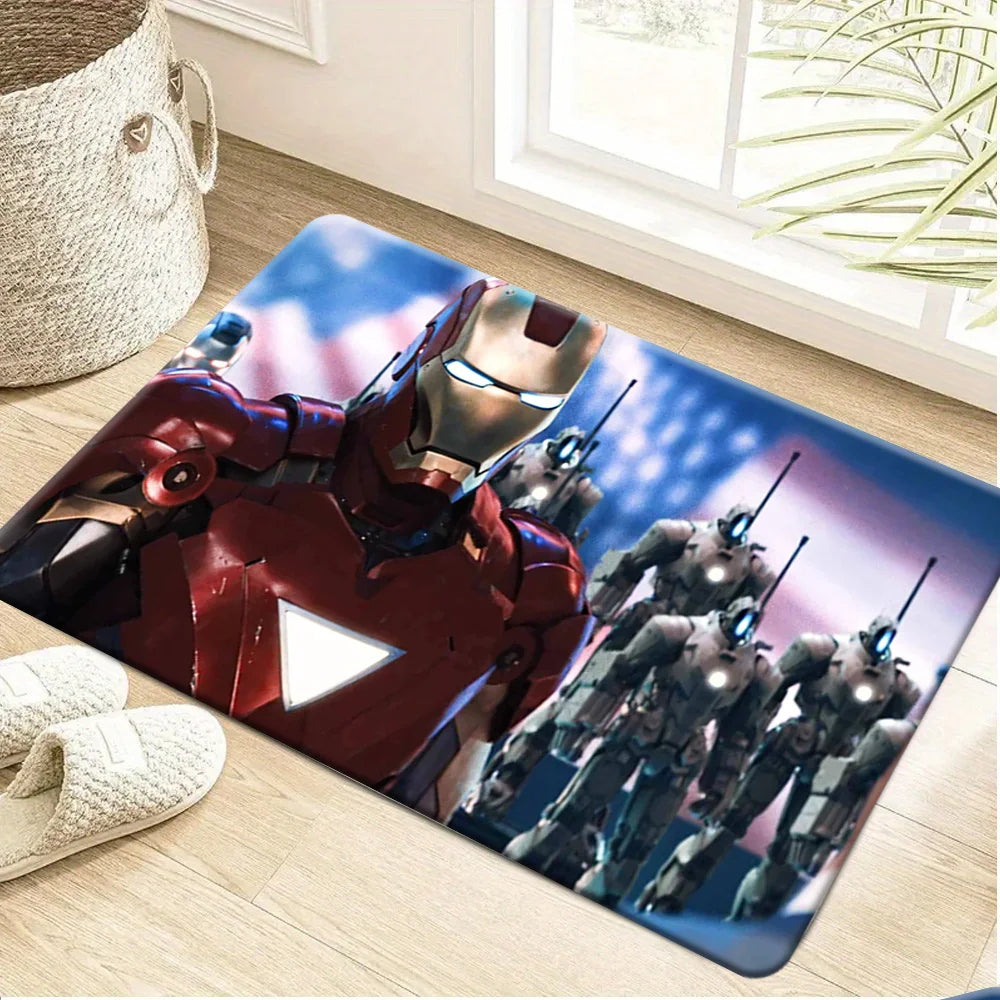 Marvel Avengers-tæppe – Design med gående hold i rød og blå