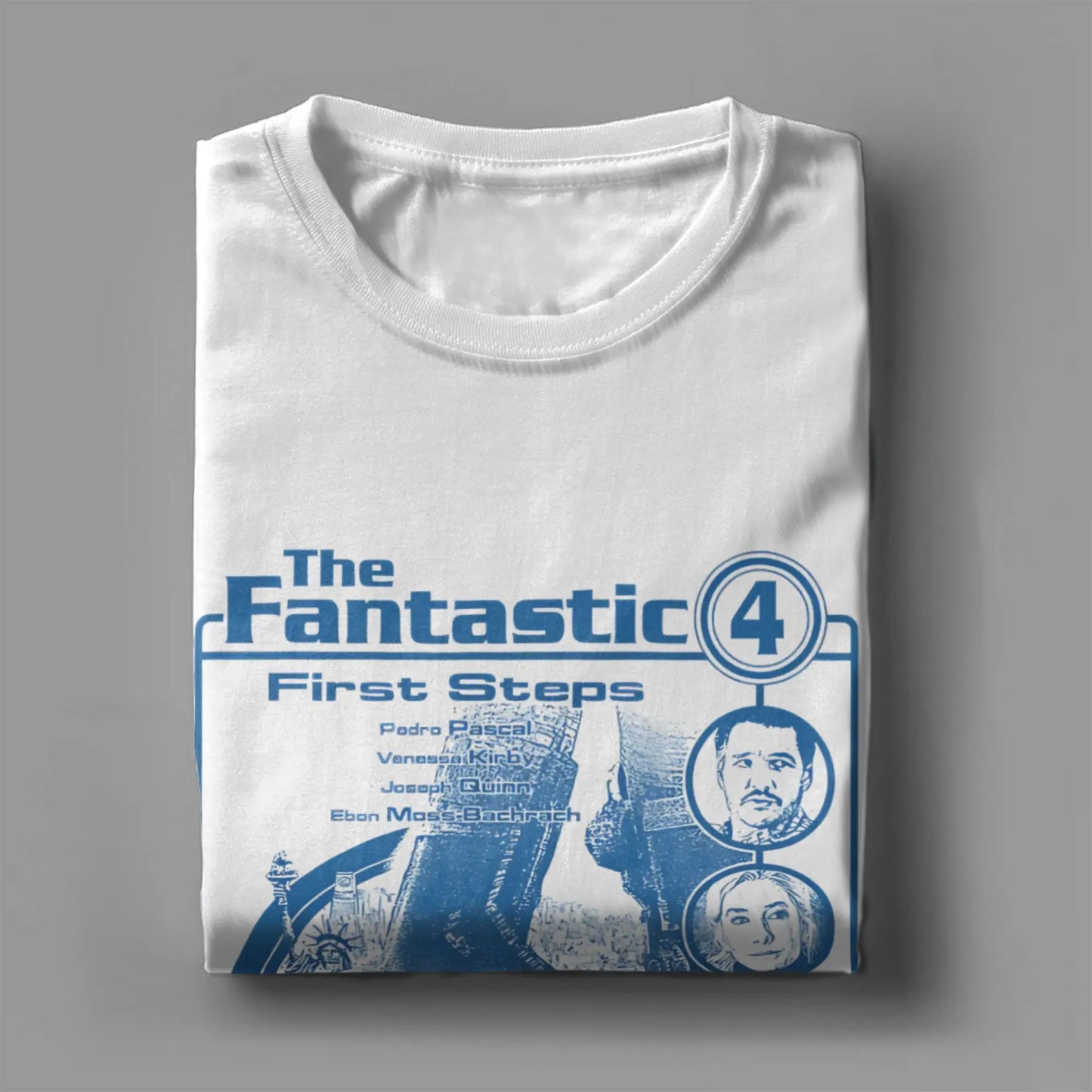T-shirt The Fantastic 4 First Steps – poster rétro bleu unisexe