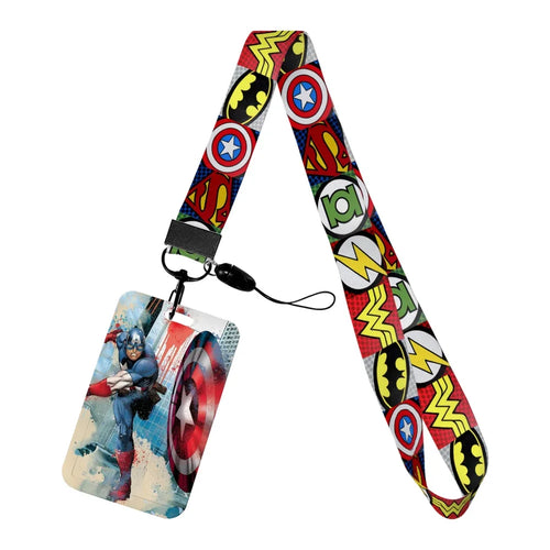 Captain America Badge Holder - Watercolor City