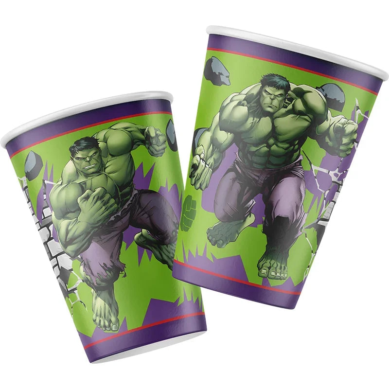 Set pentru aniversare Hulk - Farfurii, pahare, tacâmuri și decorațiuni
