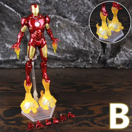 Figurină LED Avengers Iron Man Mark IV - Efect de propulsie cu flăcări