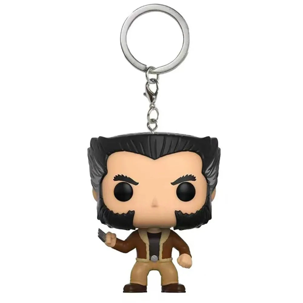 Funko Pop Wolverine Keychain - Brown Outfit Bobble-Head