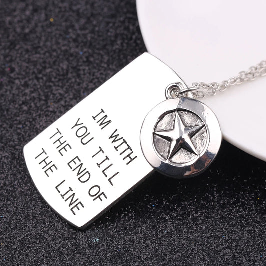 Captain America-halsband med militärbricka – Bucky-stjärna