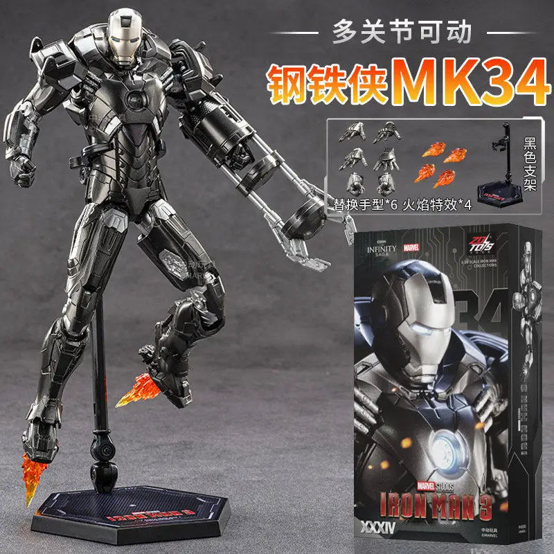 Figurină ZD Toys Iron Man MK34 - Figurină de acțiune Tony Stark