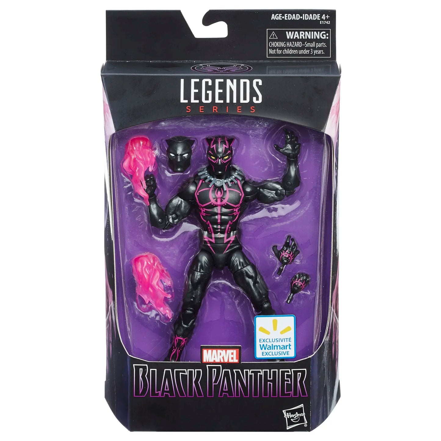 Figura Marvel Legends Pantera Negra - Fato de Vibranium com Efeitos Cor-de-Rosa 15cm