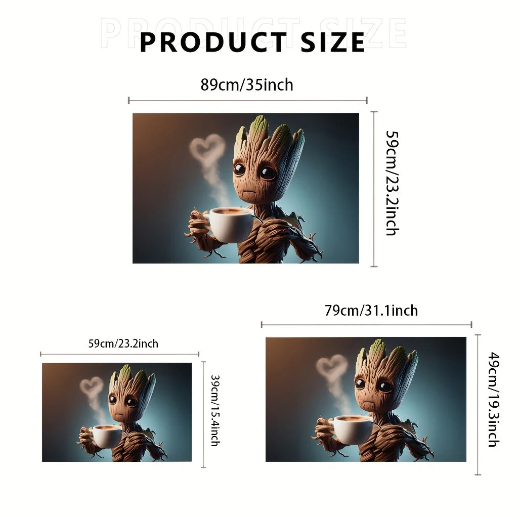 Csúszásmentes Groot Marvel fürdőszobaszőnyeg 3D mintával