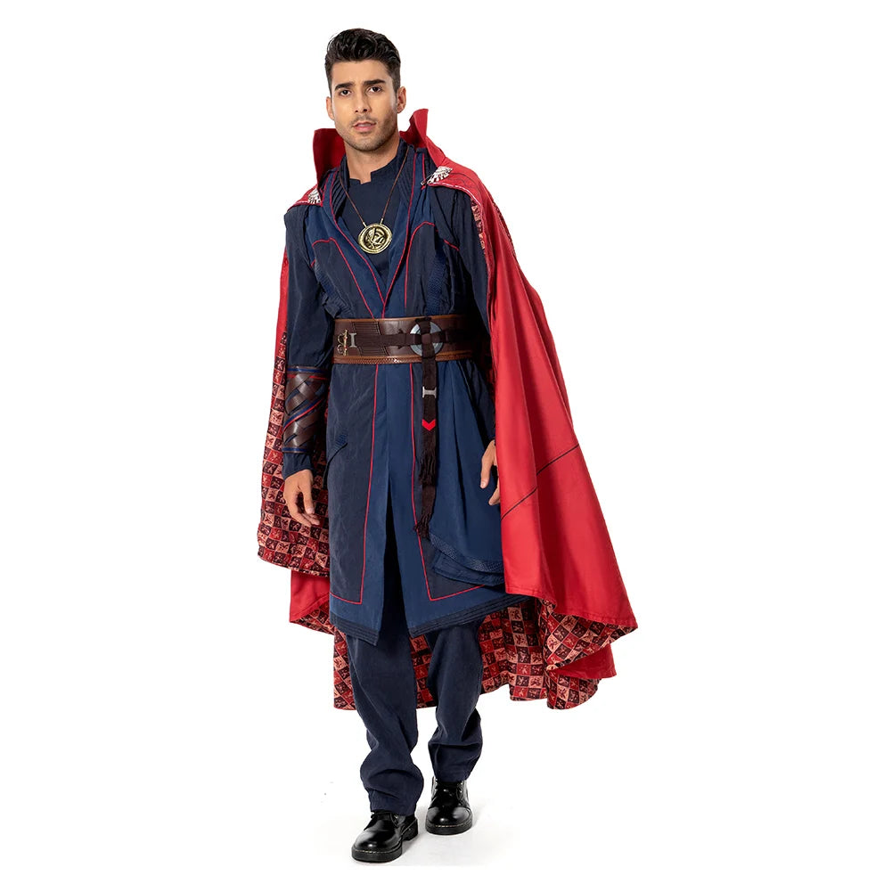 Doctor Strange jelmez – kék köpeny lebegő köpennyel és parókával