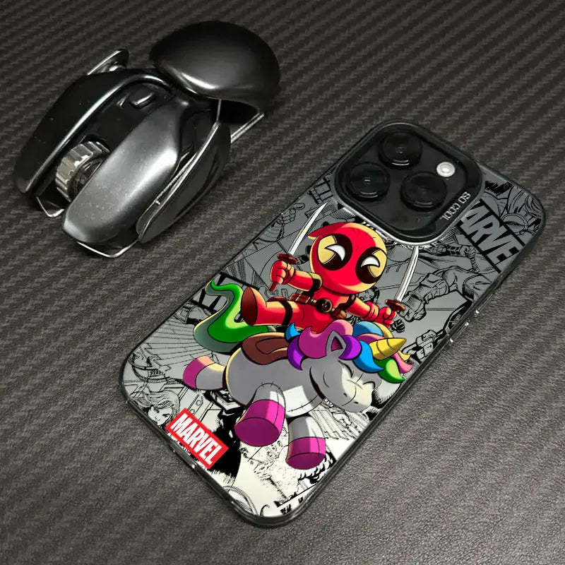 Xiaomi Avengers Deadpool Case - Chibi Unicorn Black Border
