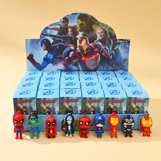 Slepý box silikonových přívěsků Avengers – sada 24 kusů