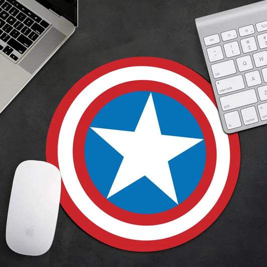 Tapete de rato Avengers Captain America - Escudo redondo azul