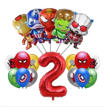 Decorațiuni pentru aniversare Avengers - Baloane în formă de cifra 2
