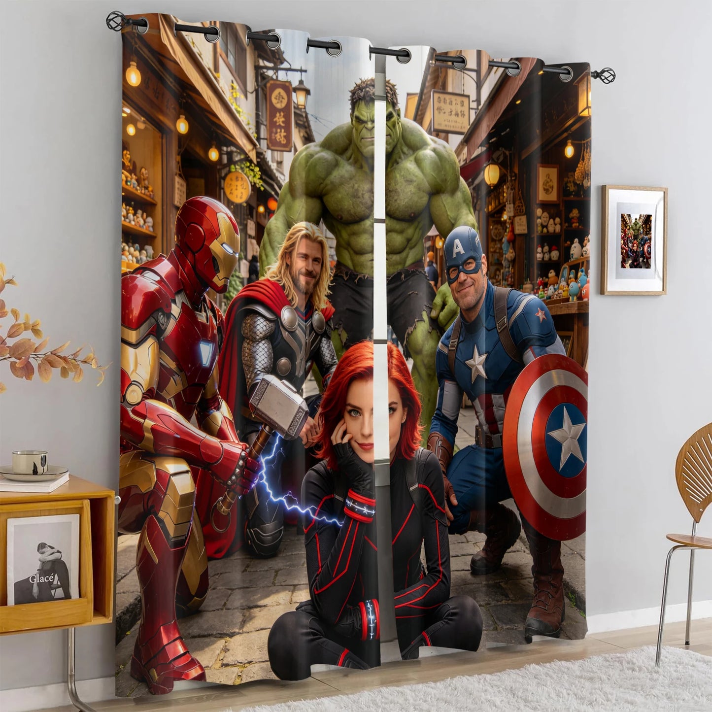Cortinas Avengers Superhero – Opacas, Hulk verde