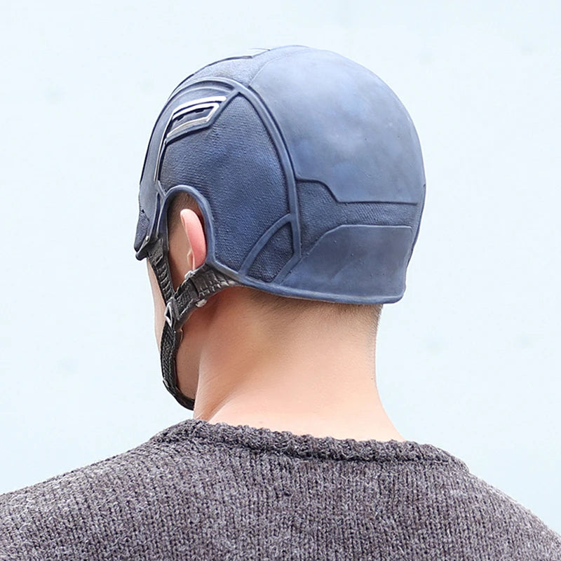 Balaclava de látex do Capitão América - Réplica de filme para cosplay