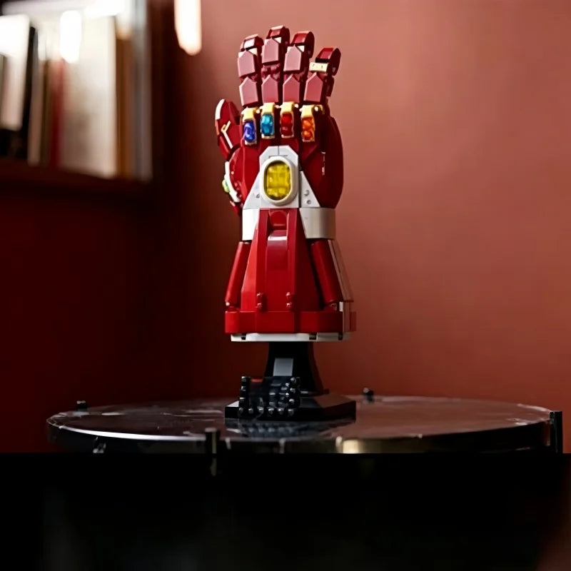 Puzzle 3D Manopla Nano do Infinito Iron Man - Conjunto de construção com 675 peças, vermelho e dourado