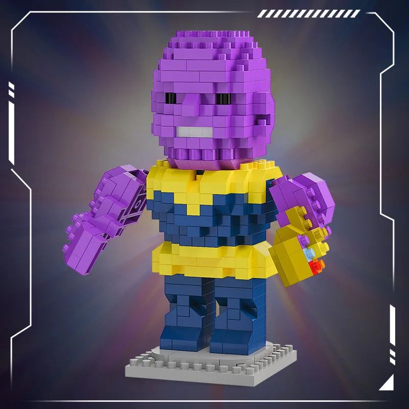 Avengers chibi Thanos építőkockák – arany kesztyű
