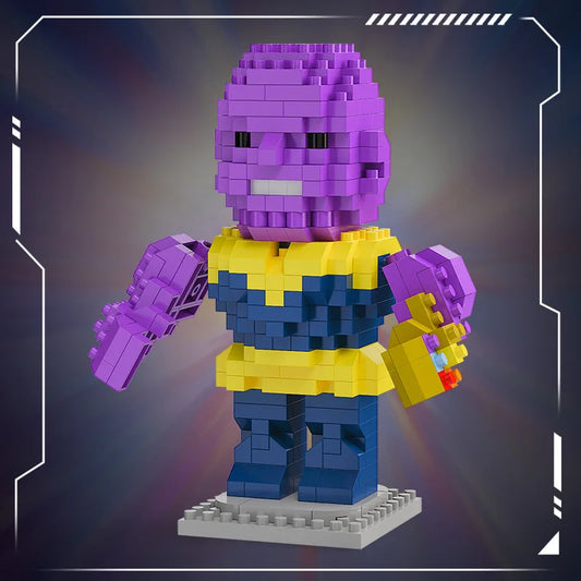 Avengers chibi Thanos építőkockák – arany kesztyű