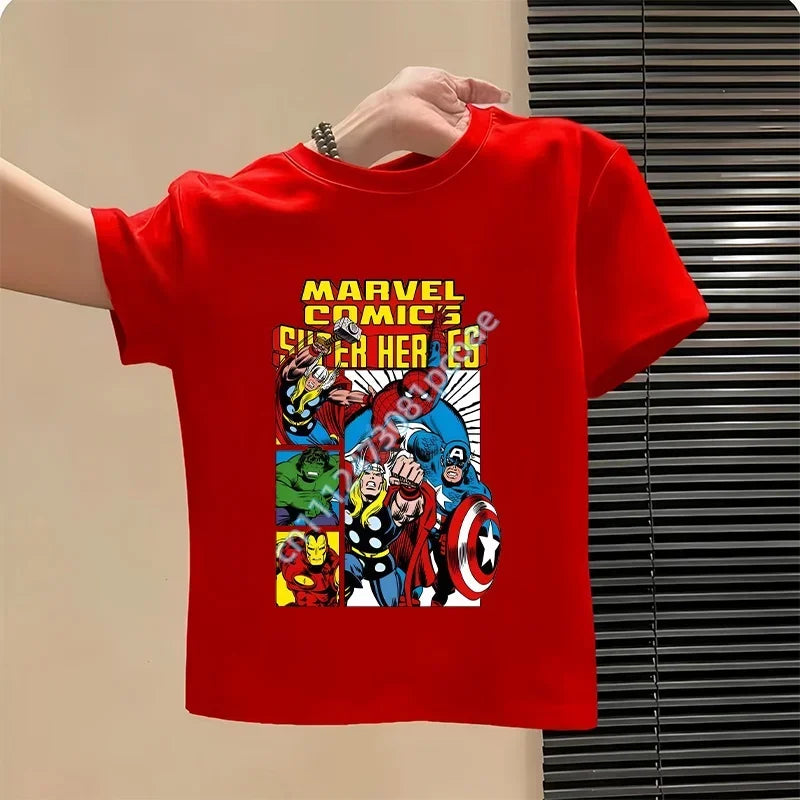 Dětské tričko Avengers – design skupiny, červené