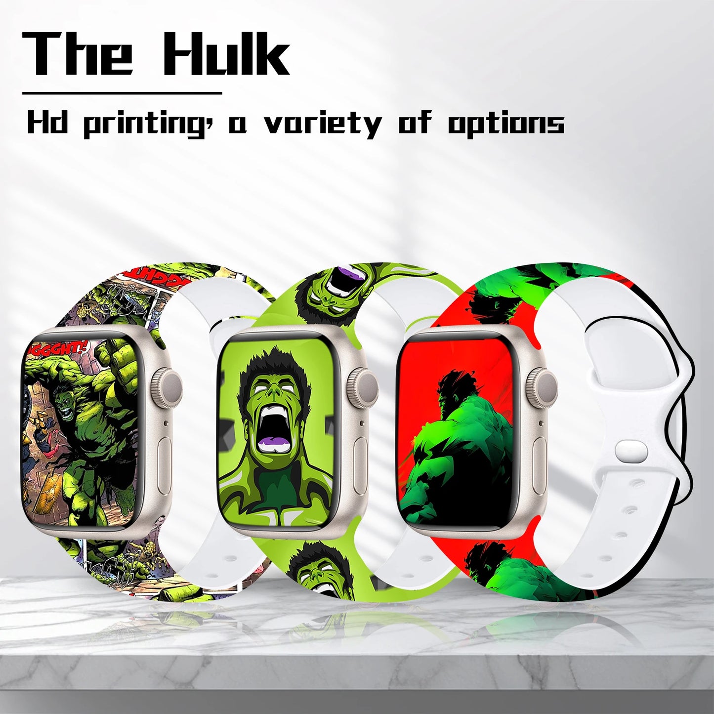 Apple Watch Hulk szíj – világoszöld, üvöltő arc