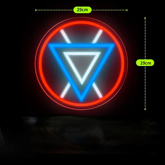Neon LED Avengers Iron Man - Reactor triunghiular
