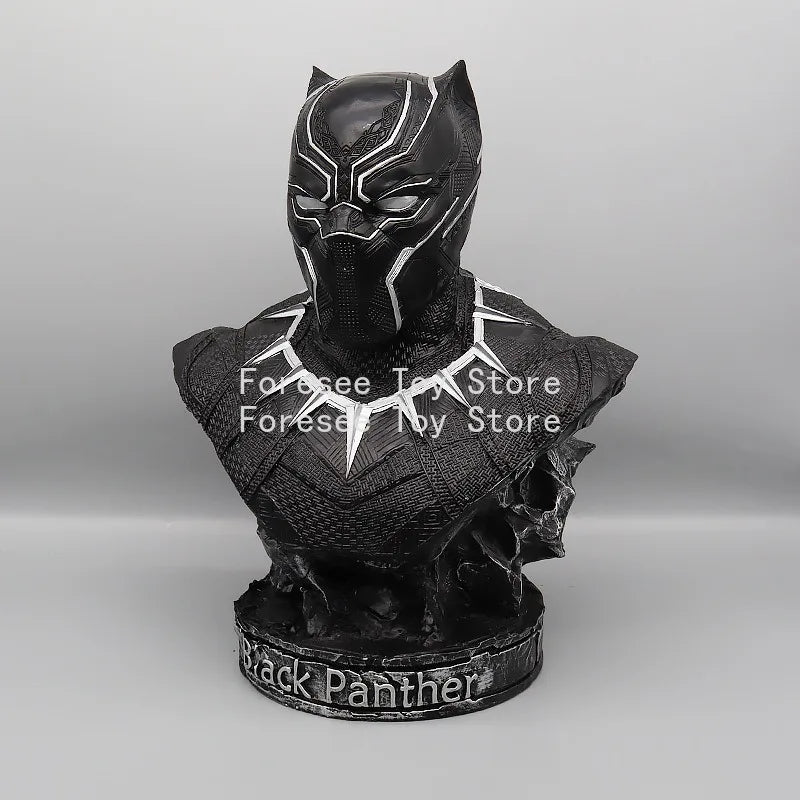 Bust Avengers Black Panther – sculptură din rășină argintie 35cm