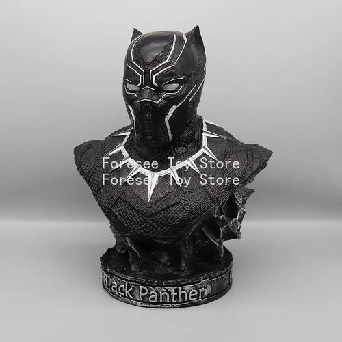 Bust Avengers Black Panther – sculptură din rășină argintie 35cm