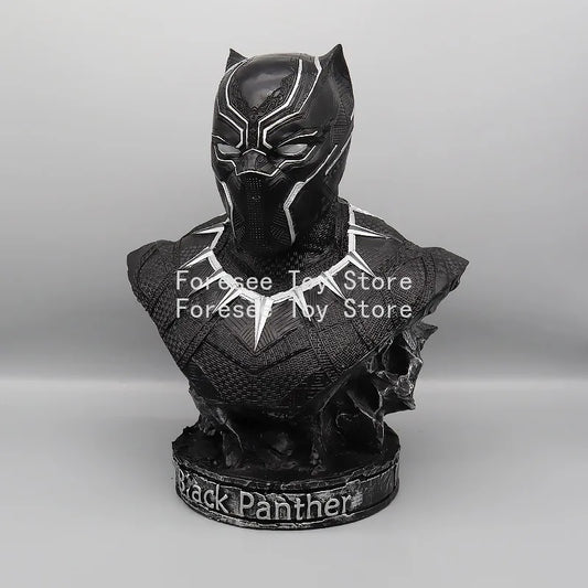 Bust Avengers Black Panther – sculptură din rășină argintie 35cm