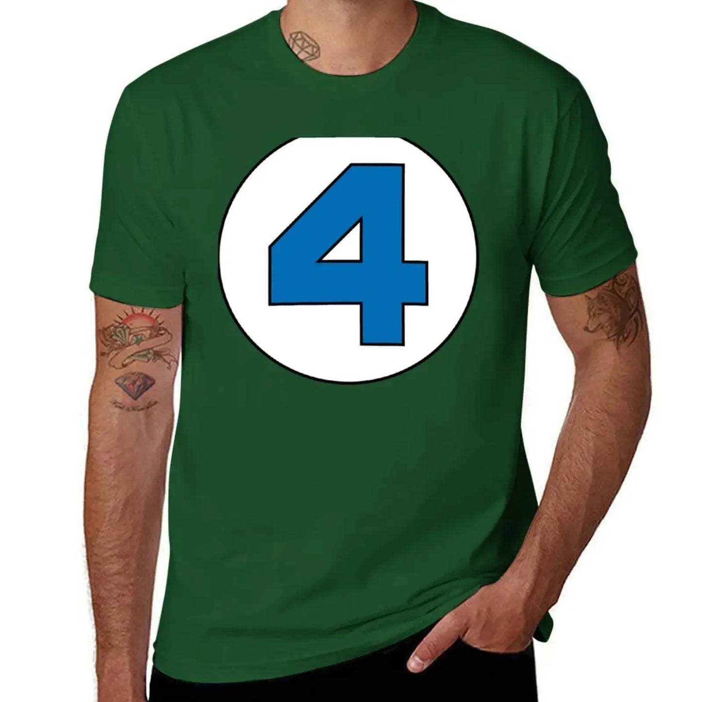 T-shirt The Fantastic 4 – stor rund logotyp i svart, oversize
