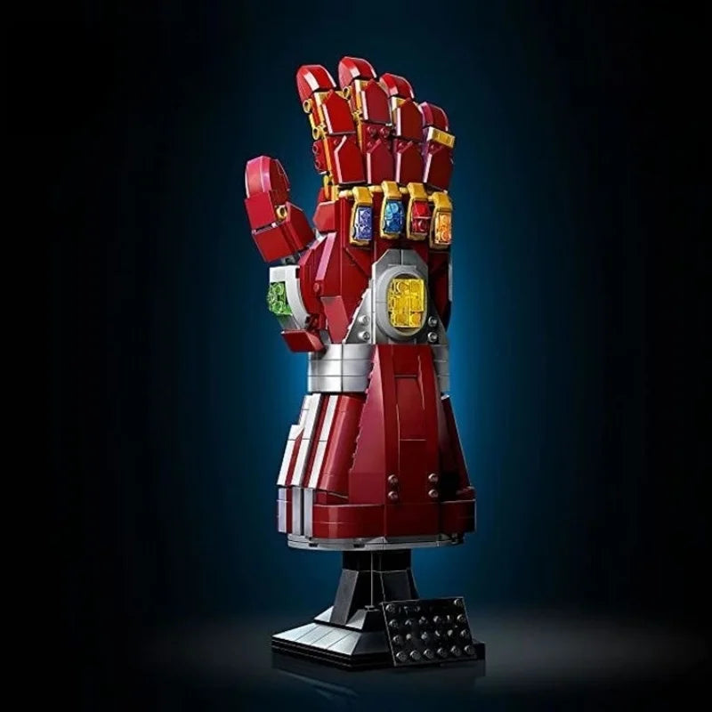 Puzzle 3D Manopla Nano do Infinito Iron Man - Conjunto de construção com 675 peças, vermelho e dourado