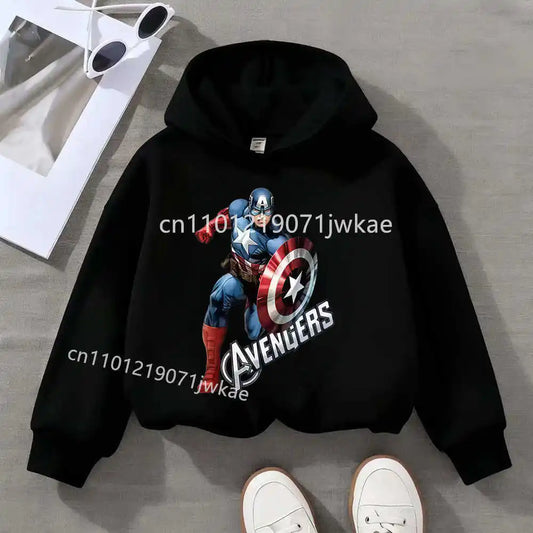 Kids' Avengers Captain America Solo Hoodie - Black