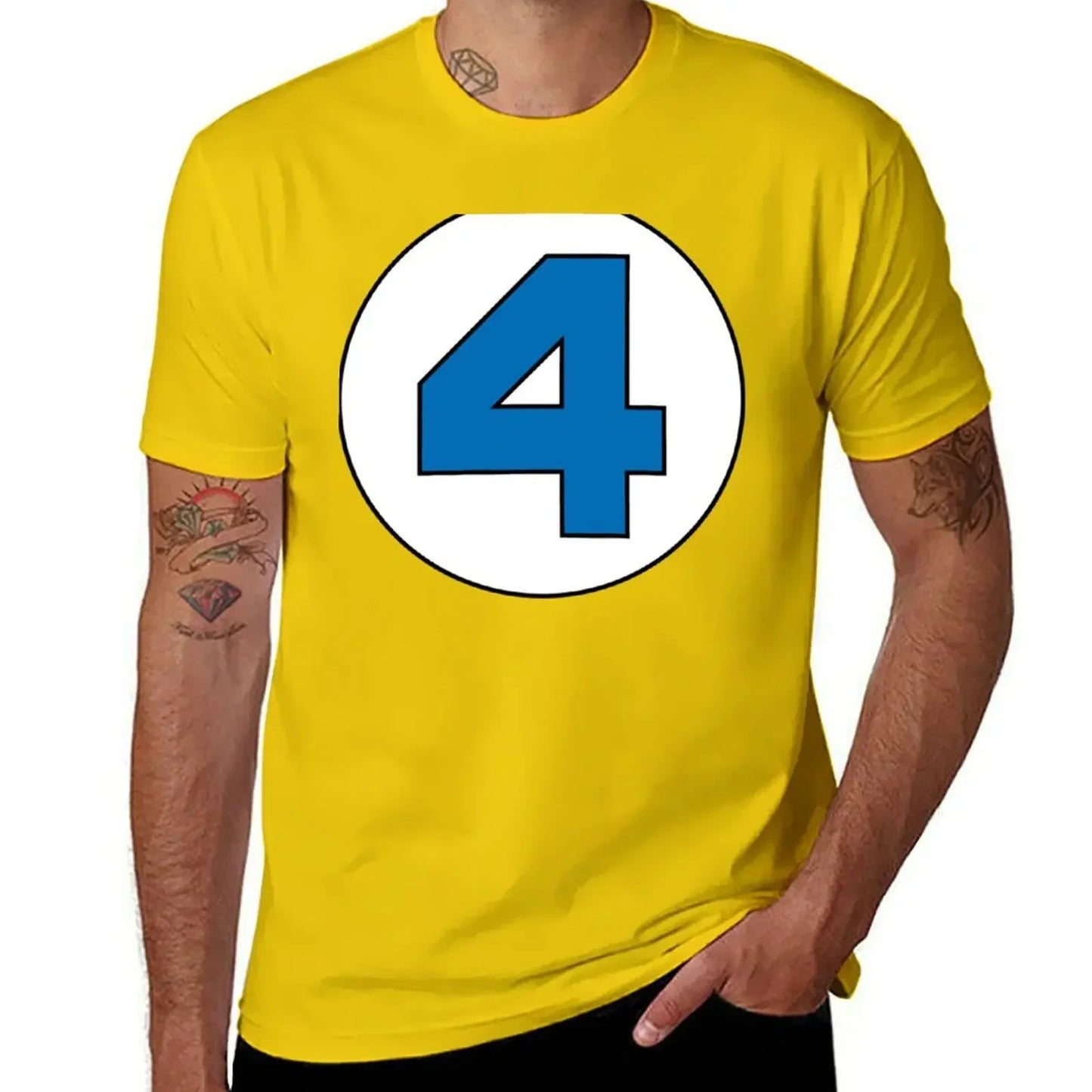 T-shirt The Fantastic 4 – stor rund logotyp i svart, oversize