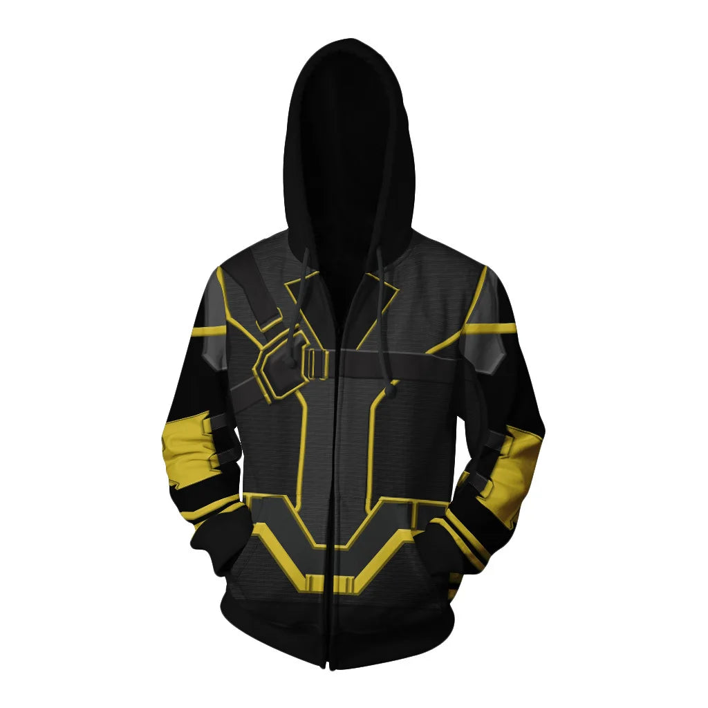Hawkeye Hoodie - Quantum Suit Design in Black and Yellow