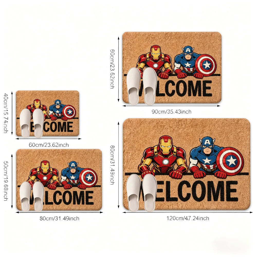 Marvel Avengers-matta – Välkomstmotiv med Iron Man och Captain America