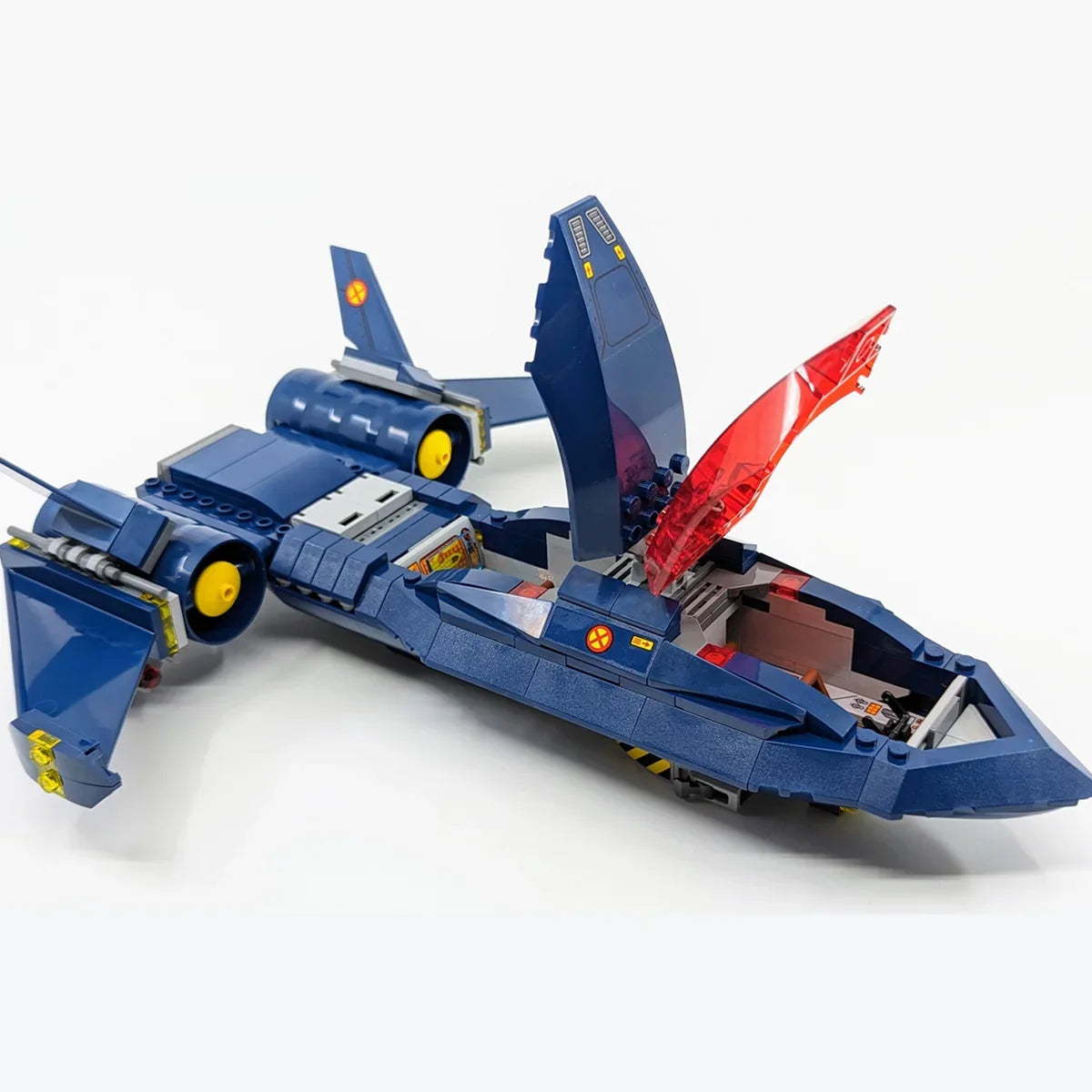Brinquedo de blocos de construção do avião X-Jet Blackbird - Modelo Avengers X-Men