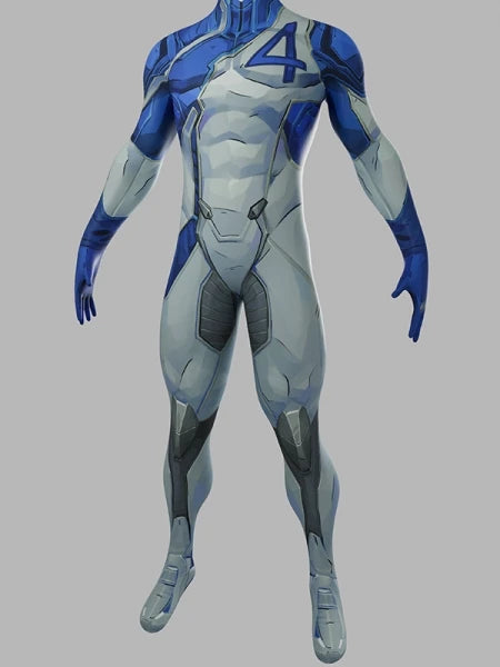 Disfarce Fantastic Four Mister Fantastic - Fato Azul e Cinzento com Efeito de Armadura