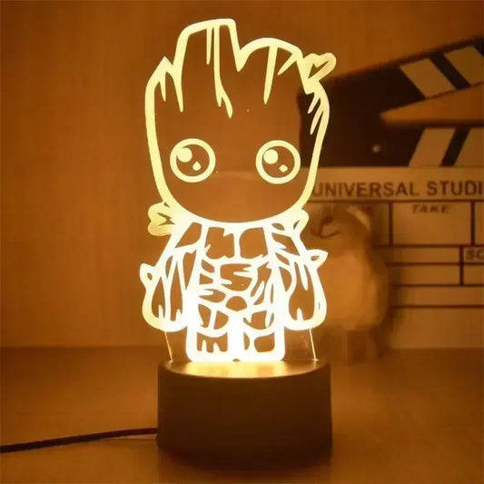 Candeeiro LED Avengers Baby Groot – Simples, 3D, 18cm