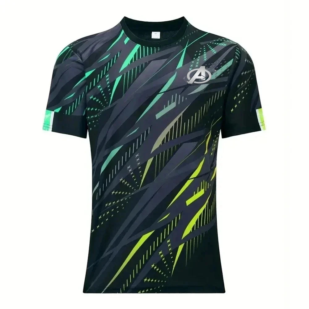 Camisola desportiva Avengers para homem - Secagem rápida, cor-de-rosa e preta