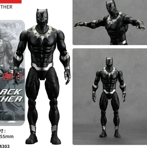 Figurka Avengers Black Panther – černo-stříbrný deluxe model 18cm