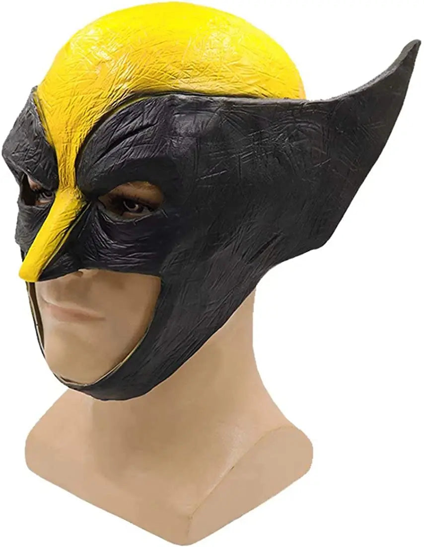 Wolverine-cosplaymask – gul och svart latexmask som täcker halva ansiktet