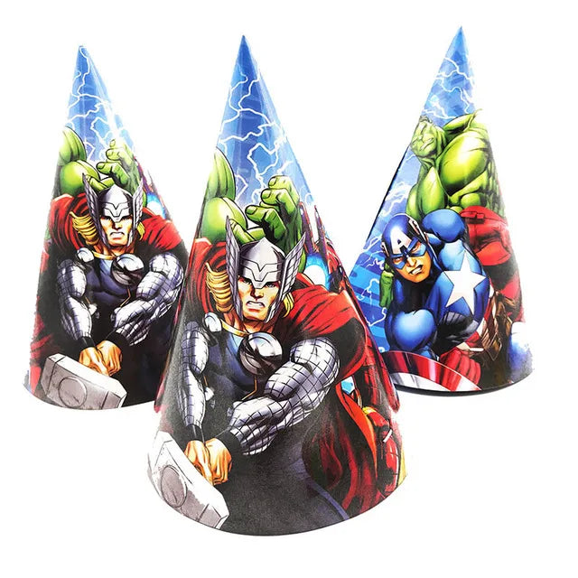 Decorațiuni pentru aniversare Avengers - Pălării x6