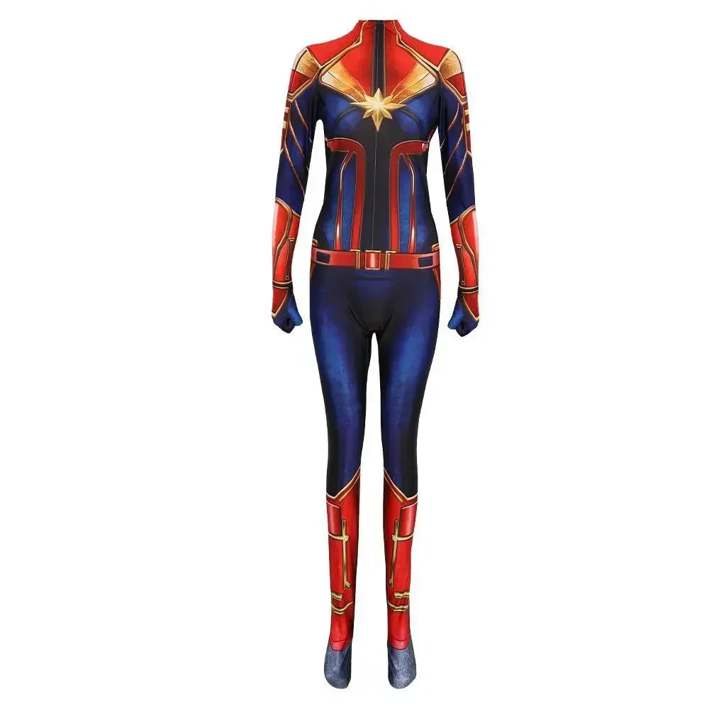 Kostým Captain Marvel – modro-červeno-zlatý overal