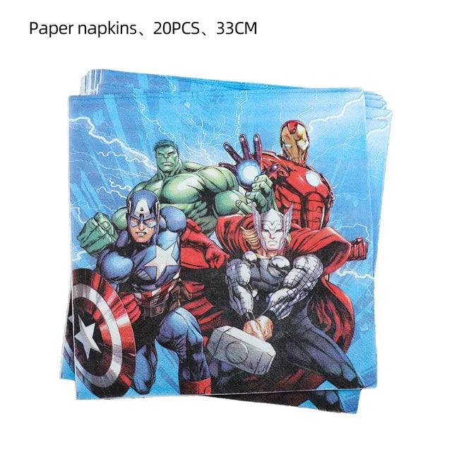 Decoração de aniversário Avengers - guardanapos x20