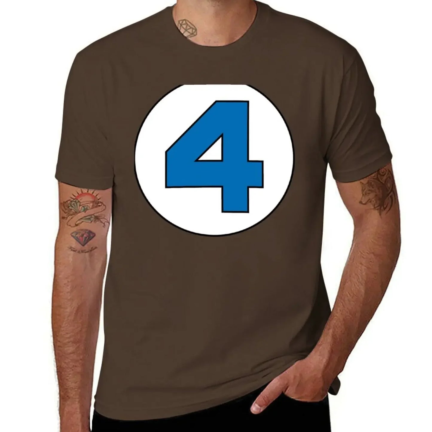 T-shirt The Fantastic 4 – stor rund logotyp i svart, oversize