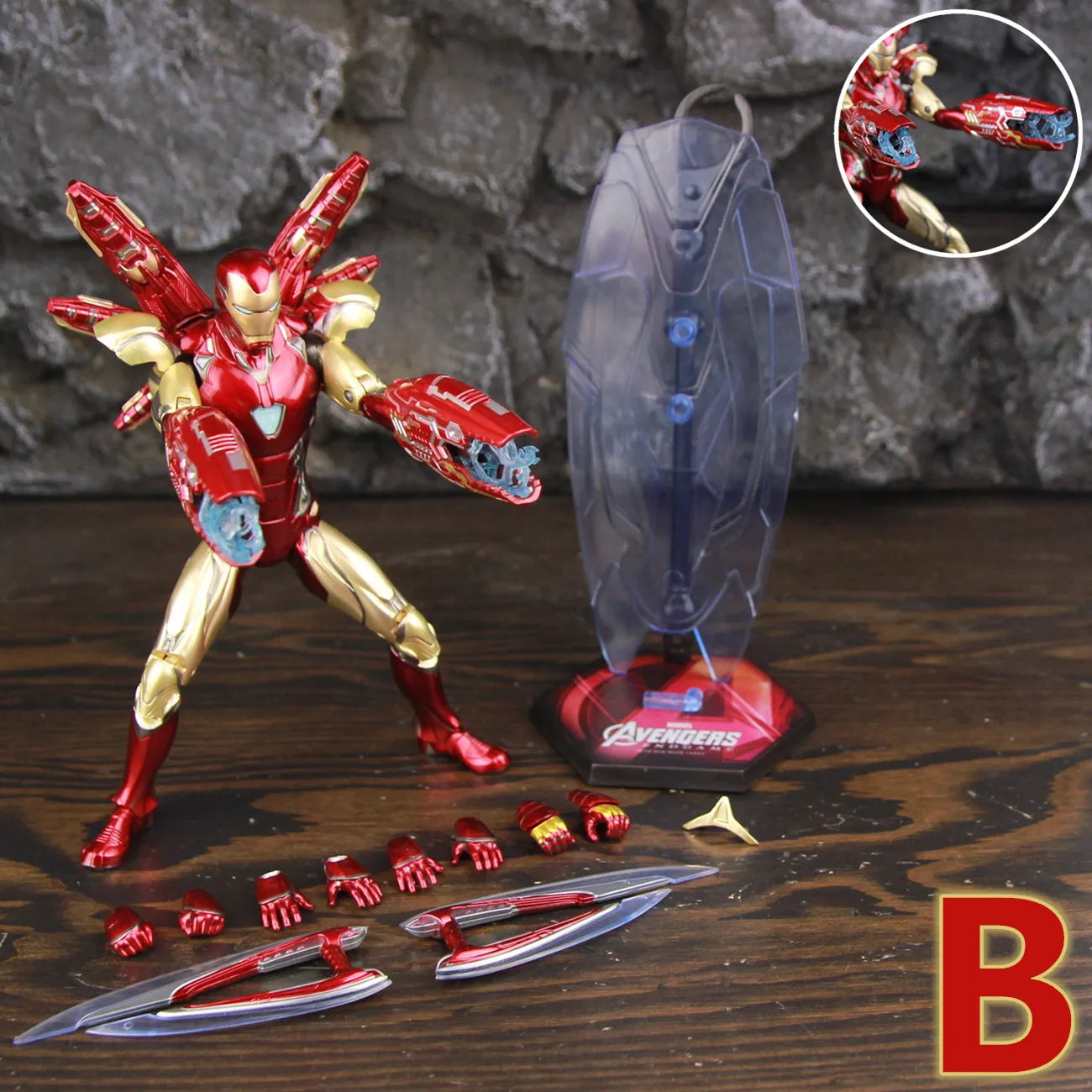 ZD Toys Iron Man MK85 2.0 LED-figur – stridsposition med repulsorer