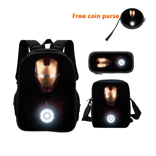 Avengers Iron Man 3-delat skolväskeset – Mörk hjälm, cirkulär reaktor