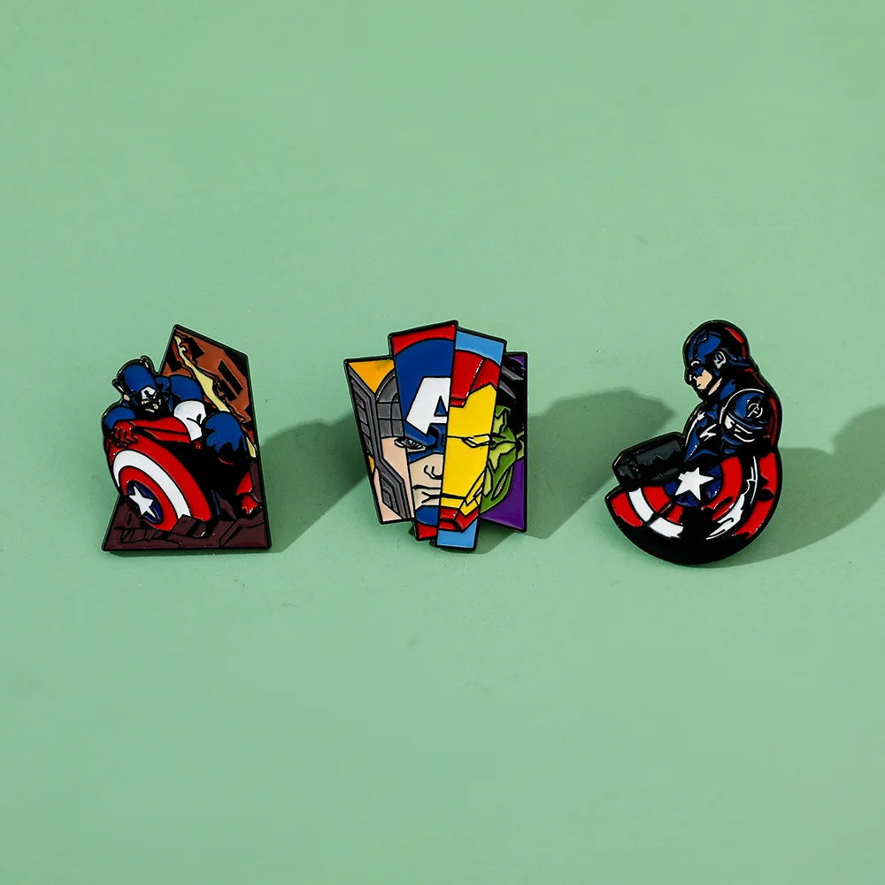 Avengers Captain America-emaljmärke – sköld som nål
