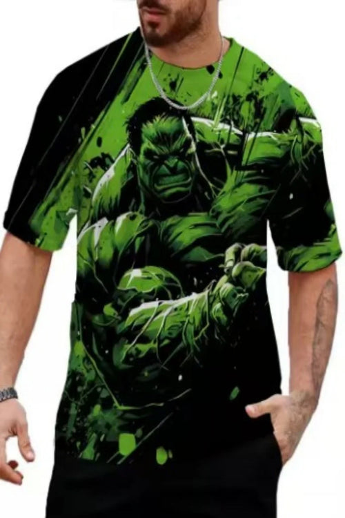 Hulk 3D-T-shirt til mænd – diagonal blækstænk