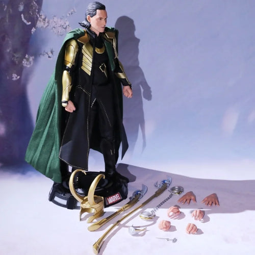 Loki 1/7 Deluxe Marvel-figura – sisakkal, jogarral és cserélhető kezekkel