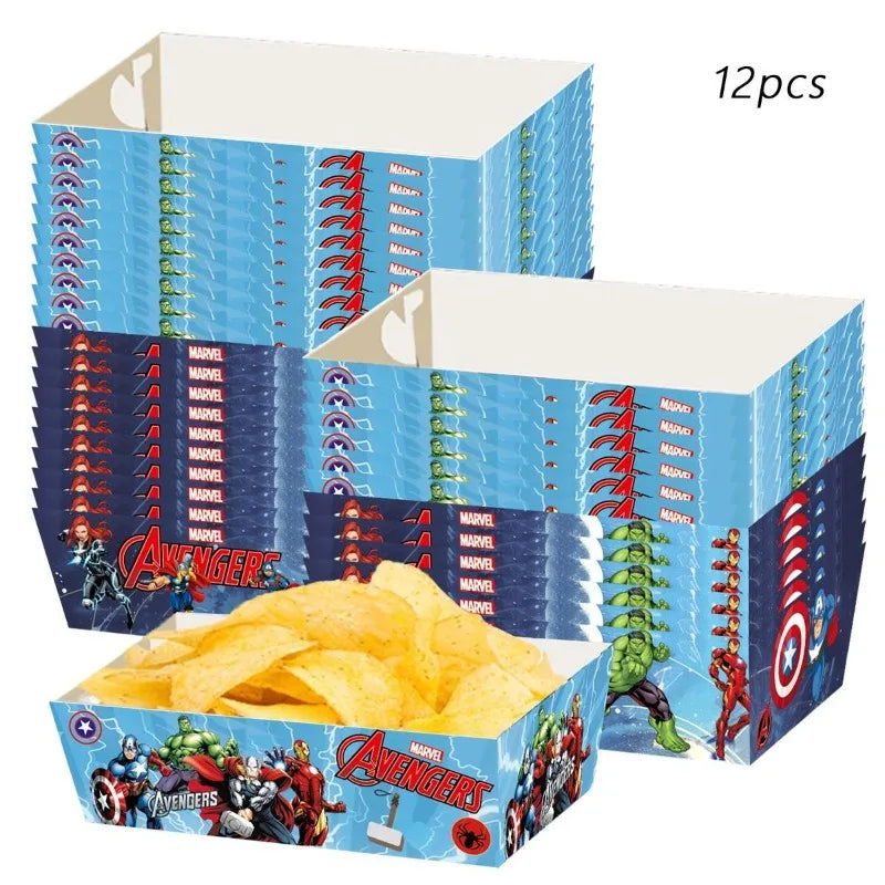 Avengers-papbakke – engangsservice til pommes frites og popcorn, 12 stk.