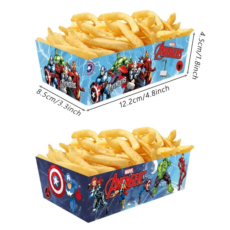 Avengers-papbakke – engangsservice til pommes frites og popcorn, 12 stk.